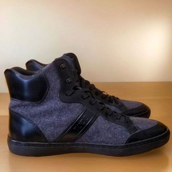 Tod's Leather/Mesh High Top Driving Boots - Picture 1 of 7